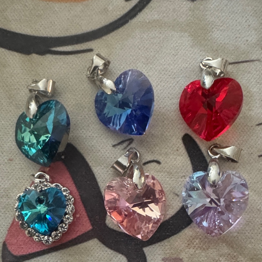 Heart Crystal Pendant Necklace — Multicolor Options